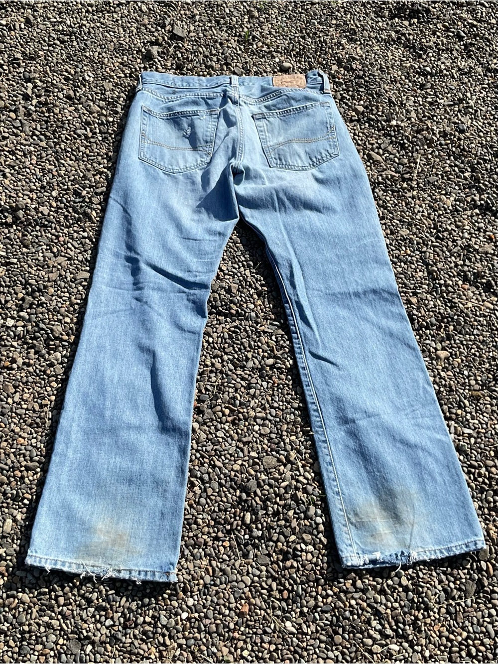 Hollister Women’s Jeans 34x34 Light Wash Straight Leg Distressed Denim - Picture 3 of 6